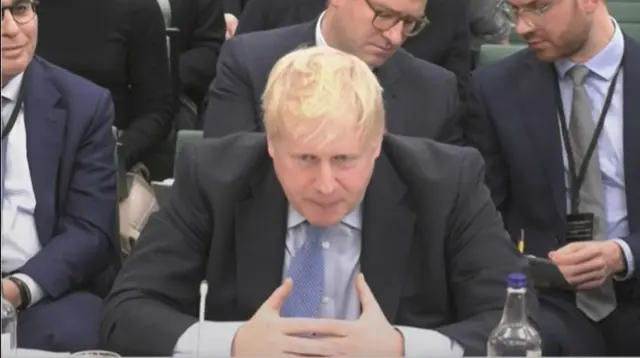 Boris Johnson during the hearing