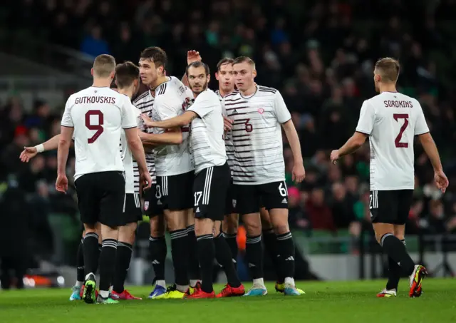 Roberts Uldriķis celebrates his goal