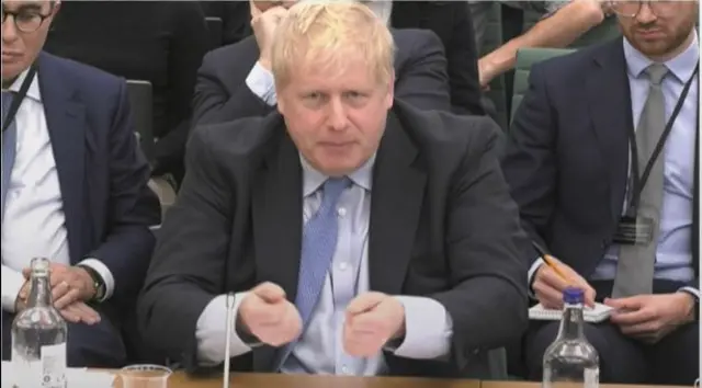 Boris Johnson giving evidence