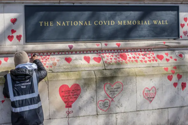 The National Covid Memorial Wall in London