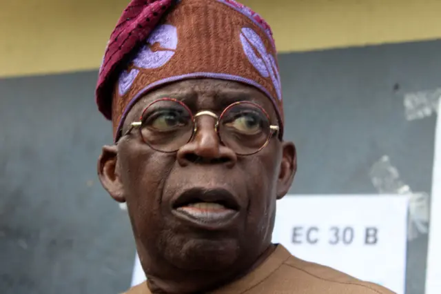 Bola Ahmed Tinubu, President-elect, arrives polling unit during the 2023 Governorship and State House of Assembly at Alausa, Ikeja, Lagos on Saturday