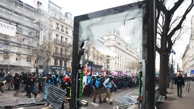 Damage on street in Paris