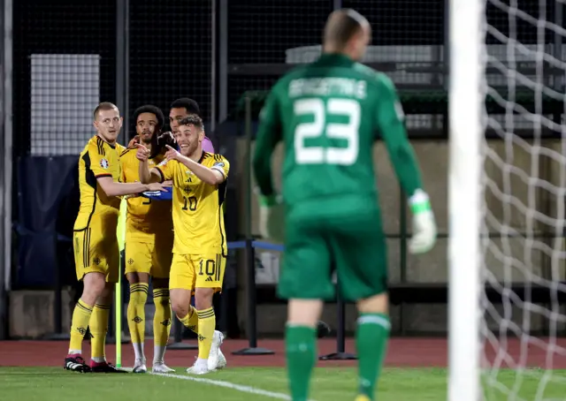 Dion Charles celebrates his goal