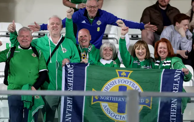 Northern Ireland fans before Thursday nights UEFA Euro 2024 Qualifier against San Marino