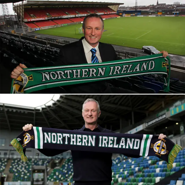 Michael O'Neill in 2011 and 2022