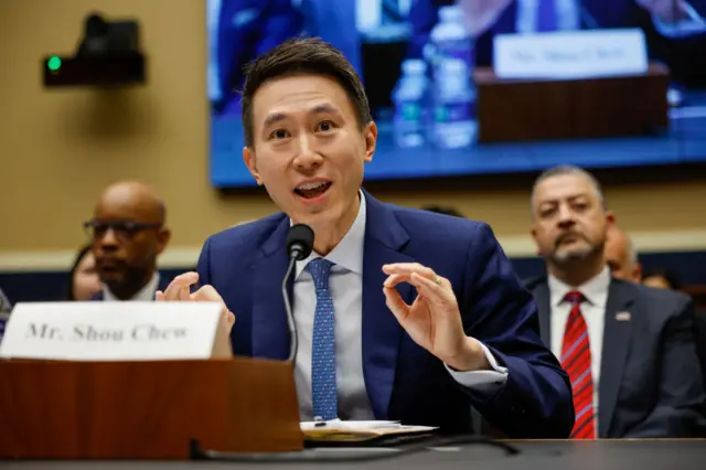 TikTok CEO Shou Zi Chew testifies before the House Energy and Commerce Committee in the Rayburn House Office Building on Capitol Hill