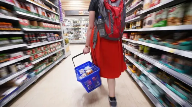 Shopper in Tesco