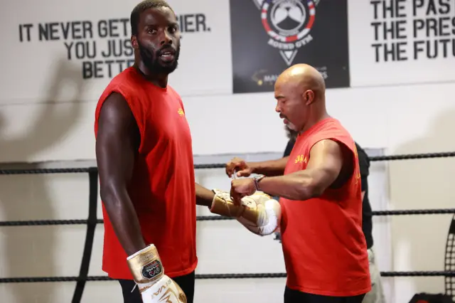 Lawrence Okolie and SugarHill Steward training together