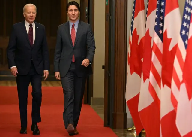 Biden and Trudeau on Friday morning