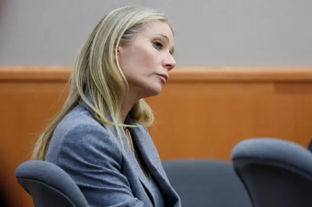 Gwyneth Paltrow sits in court