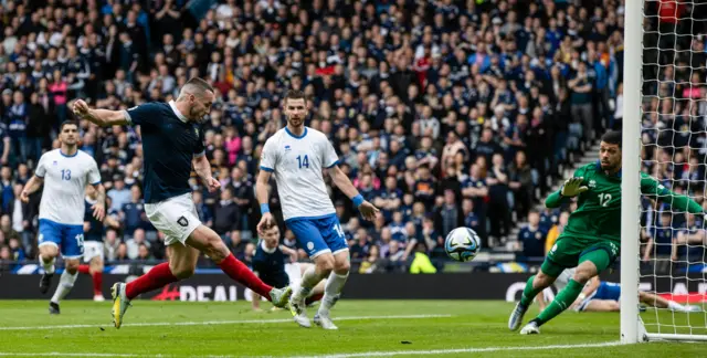 John McGinn scores for Scotland against Cyprus