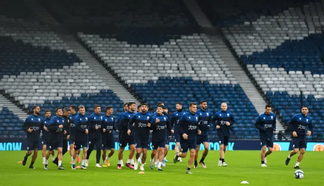 Cyprus players training at Hampden