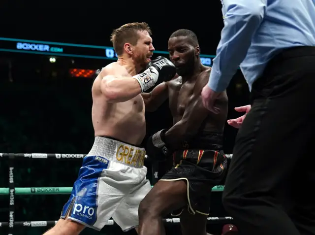 David Light evades a punch from Lawrence Okolie