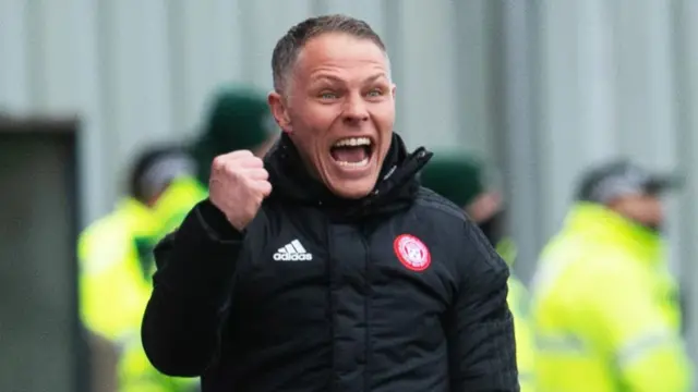 Hamilton Accies boss John Rankin celebrates his side going ahead