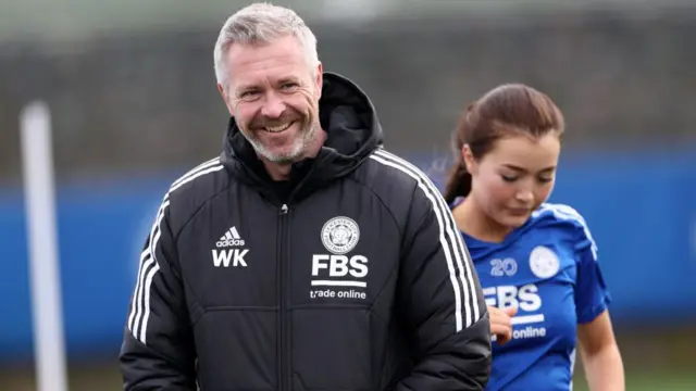 Leicester City manager Willie Kirk during a training session