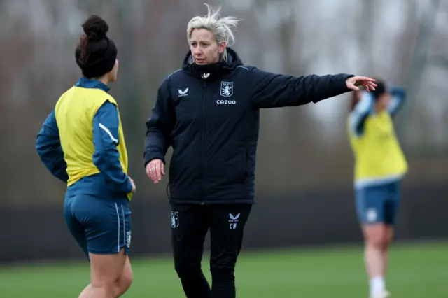Aston Villa manager Carla Ward during a training session