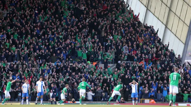 Kyle Lafferty scores against Finland