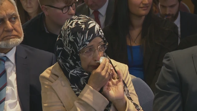 Humza Yousaf's mother wiping away tears