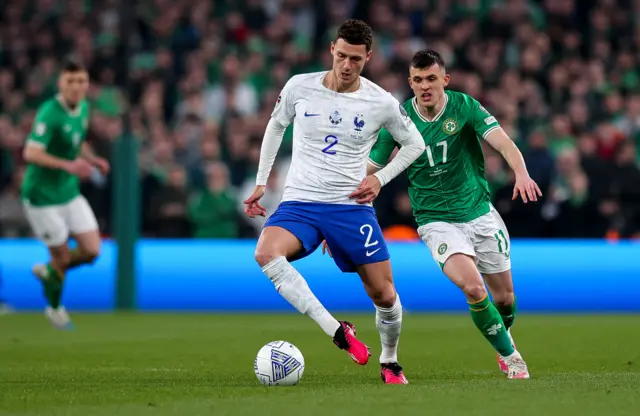 Benjamin Pavard with Jason Knight