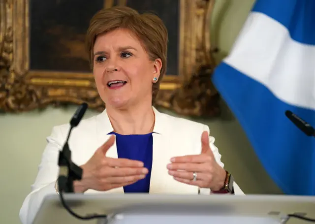 Nicola Sturgeon speaks in Bute House