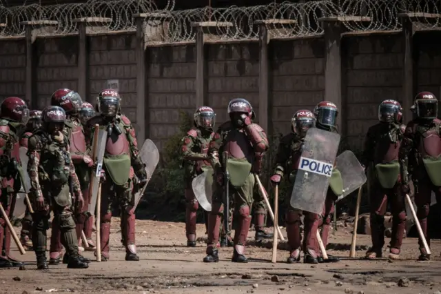 Anti-riot police in Kenya