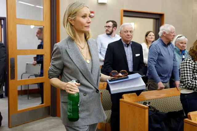 Gwyneth Paltrow walking into court