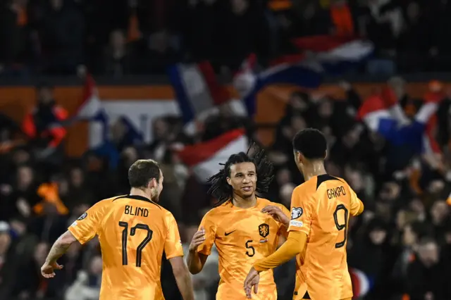 The Netherlands celebrate a goal