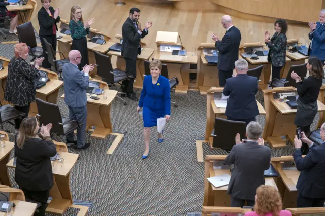 Nicola Sturgeon leaves her final FMQs