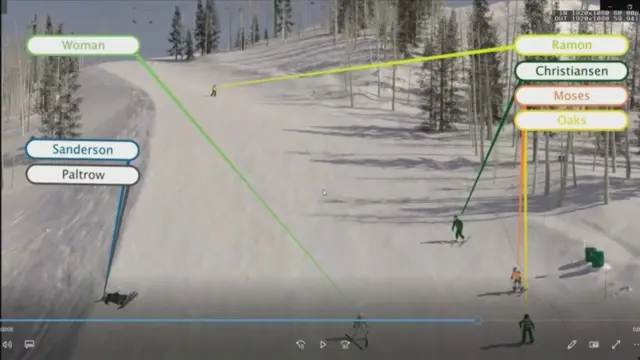 A screen grab of the animation of the ski slope