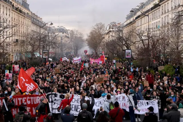 Protesters in Paris