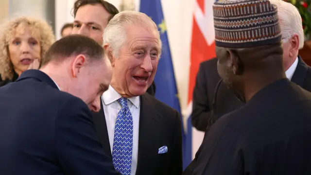 King Charles attends a green energy reception at the German presidential palace