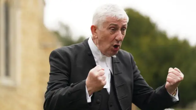 Sir Lindsay Hoyle at Betty Boothroyd's funeral