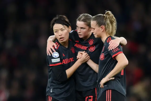 Saki Kumagai, Karolina Lea Vilhjalmsdottir and Klara Buehl