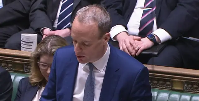 Dominic Raab at PMQs in Commons