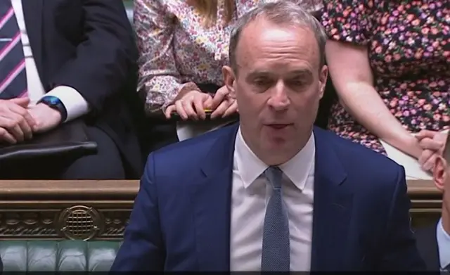 Dominic Raab at PMQs in Commons