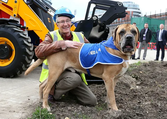 Paul O'Grady with a rescue dog