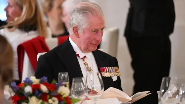 King Charles III attends a State Banquet at Schloss Bellevue