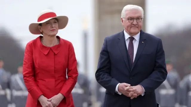 German President Frank-Walter Steinmeier with first lady Elke Büdenbender