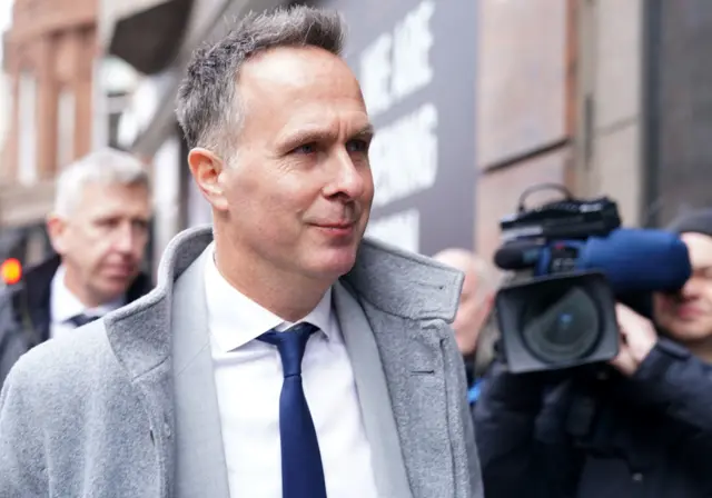 Michael Vaughan arrives