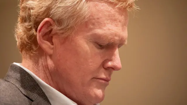 Alex Murdaugh looks down as he is found guilty