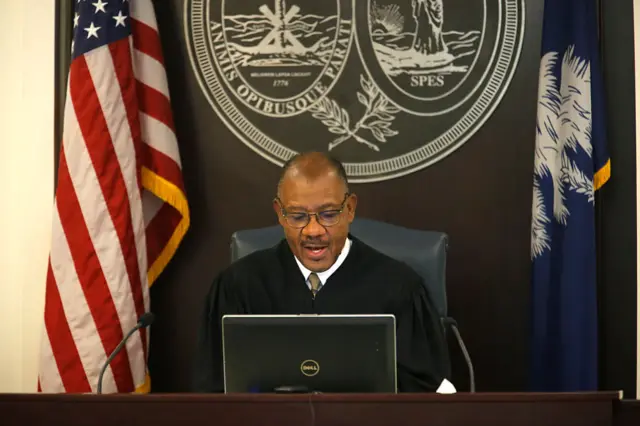 Judge Clifton Newman addresses the court during jury deliberations in the trial of former North Charleston police officer Michael Slager in December 2022