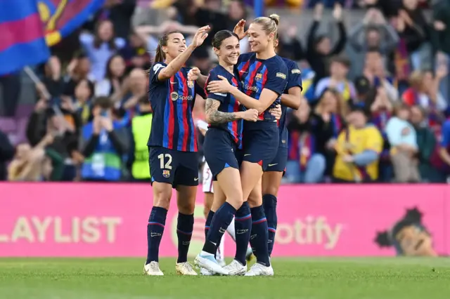 Barcelona celebrate against roma