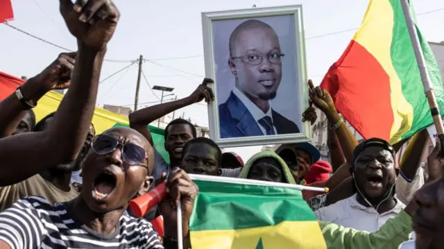 Ousmane Sonko supporters in Senegal