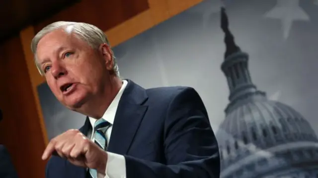 Republican Senator Lindsey Graham speaks at the US Capitol.