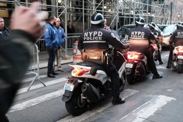 Police officers on motorbikes