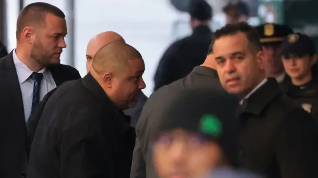 Alvin Bragg arriving at Manhattan Criminal Court today