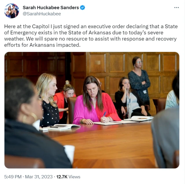 Sarah Huckabee Sanders tweet