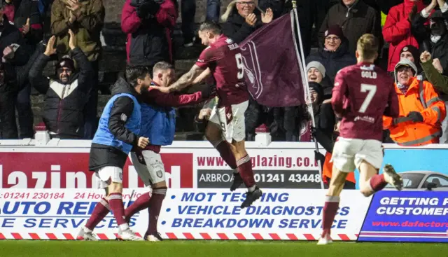 Dale Hilson celebrates scoring