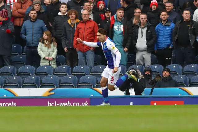 Harry Pickering celebrates scoring for Blackburn