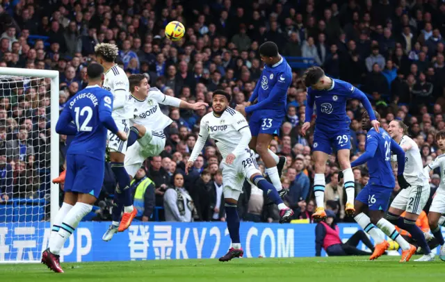 Chelsea defender Wesley Fofana scores against Leeds